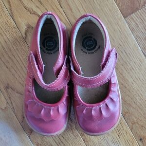 Livie & Luca Scarlett Ruche Mary Janes. Leather With Rubber Soles.